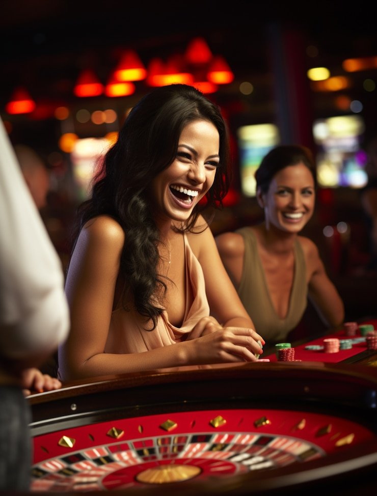 Dealer live kasino profesional sedang melayani taruhan secara real-time